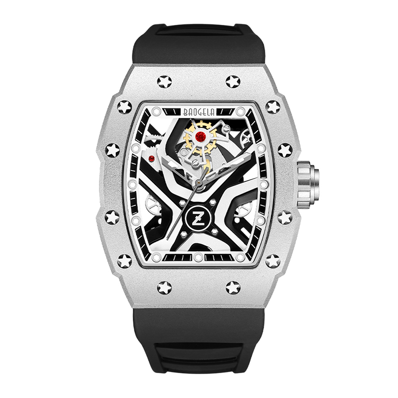 Baogela Top Brand Watches For Men Fashion Sport Waterproof Mechanical Wind Watch 50Bar Casual Rostfri Watch Japan Reloj Hombre 4143