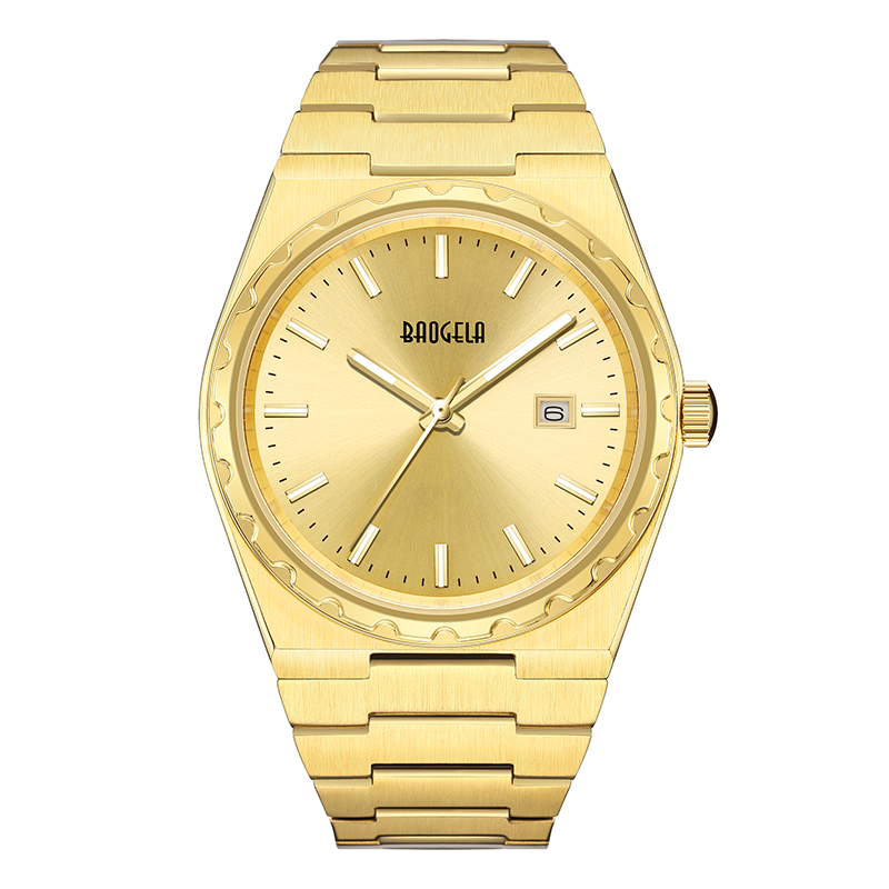 Baogela 40mm märke All Gold Rostless Steel Men \\\\ \'s Wristwatch Classic Business 50m Waterproof Japan Movement Quartz Watch for Men 22801