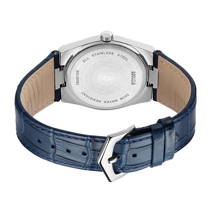 Baogela 40mm Men Business Watches Quartz Sport Casual äkta läder armbandsur 50 ton vattentät manlig klocka Relogio Masculino 22802